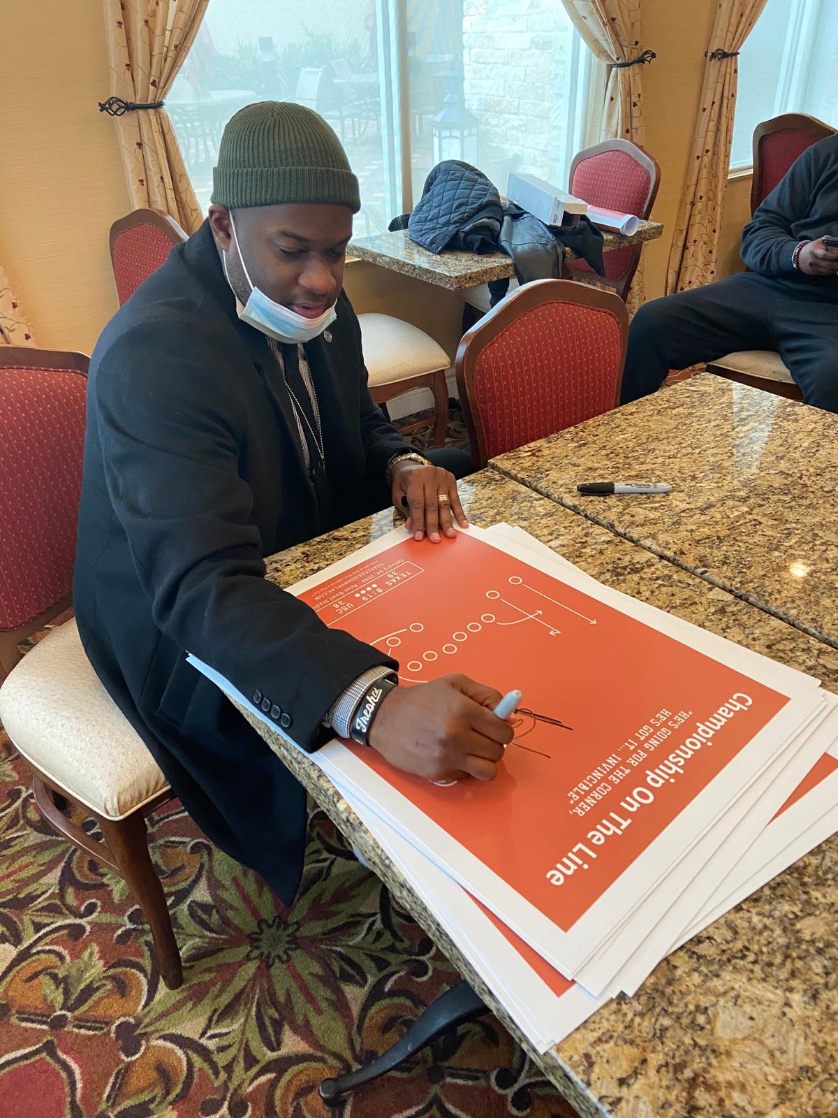 Vince Young autograph closeup on Championship On The Line print